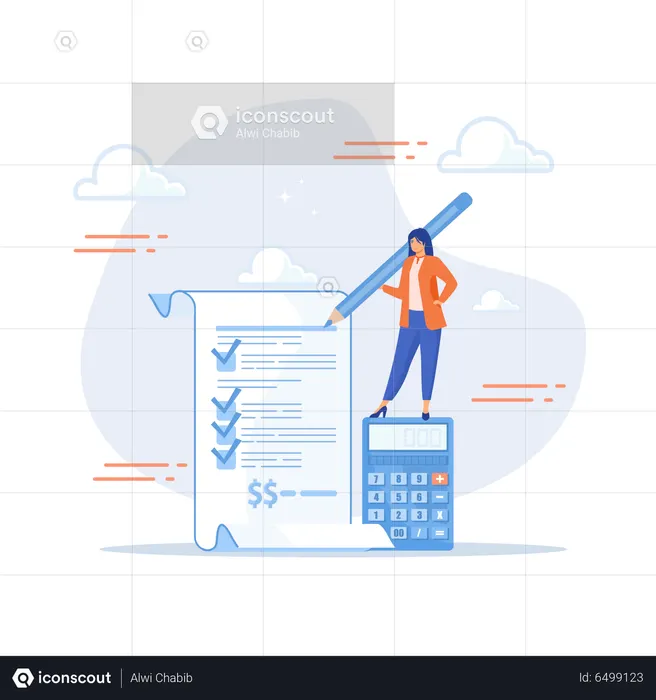 Best Project cost estimation Illustration download in PNG & Vector format