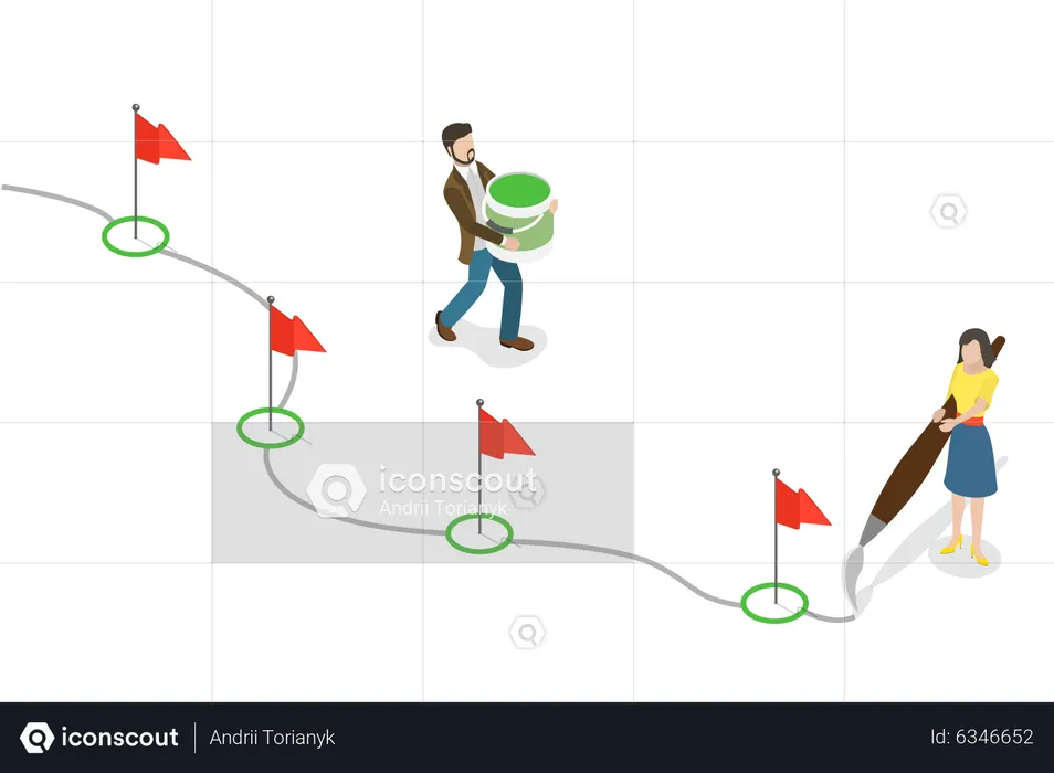 Project Roadmap or Action Plan  Illustration