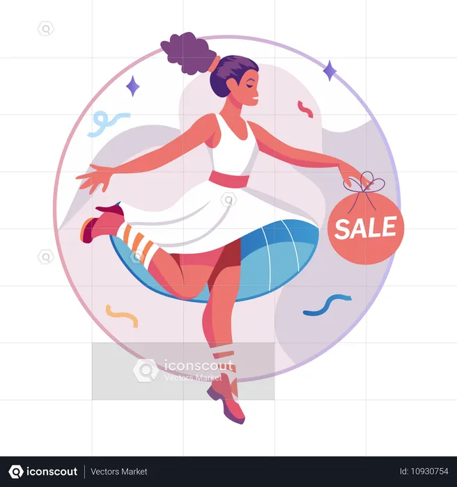 Promoção de vendas feita por mulher  Ilustração