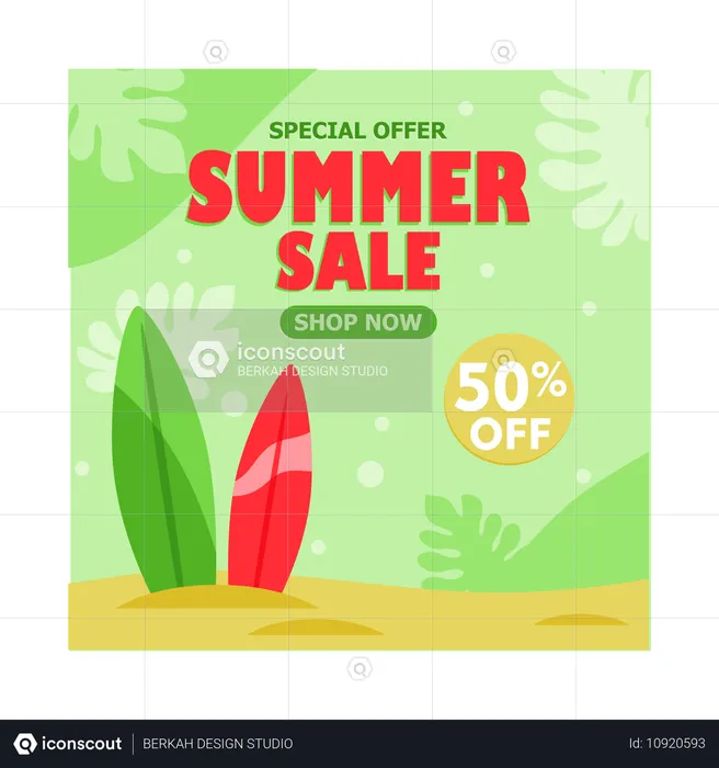 Promoción de rebajas de verano  Ilustración