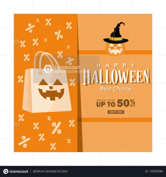 Promoción de ventas durante la fiesta de Halloween  Ilustración