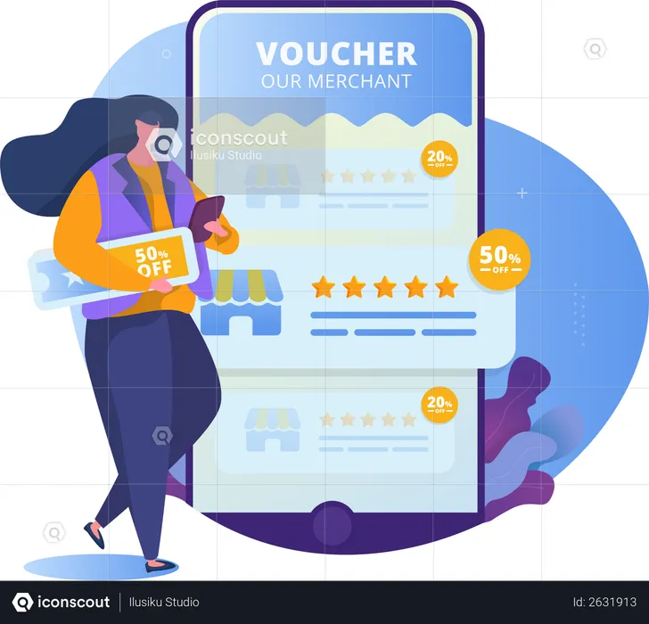 Promotion Merchant for Digital Payment App  Illustration