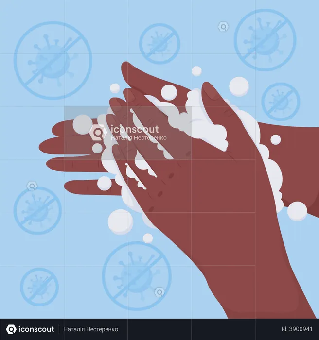 Proper wash of hands to be safe from covid virus  Illustration