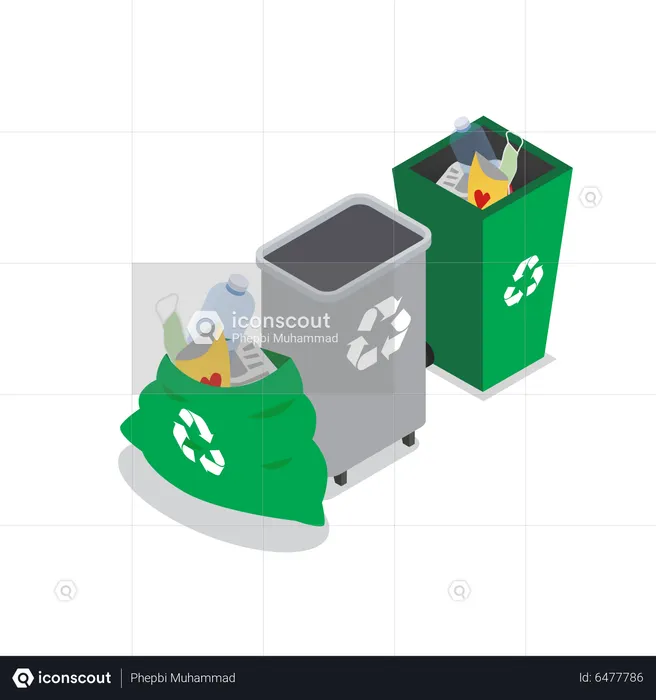 Proper waste disposal  Illustration