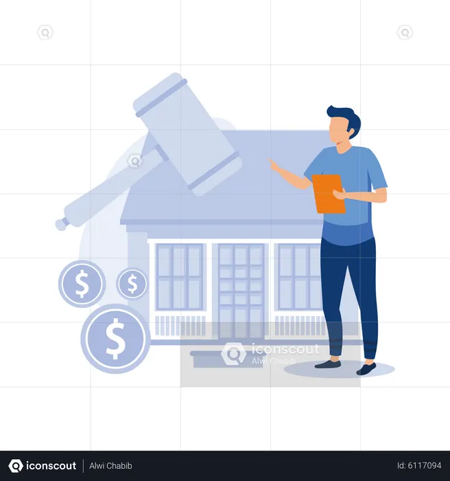 Property buying and selling  Illustration