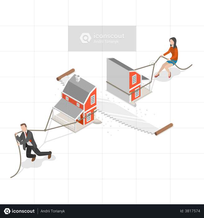 Best Premium Property division between divorced couple Illustration