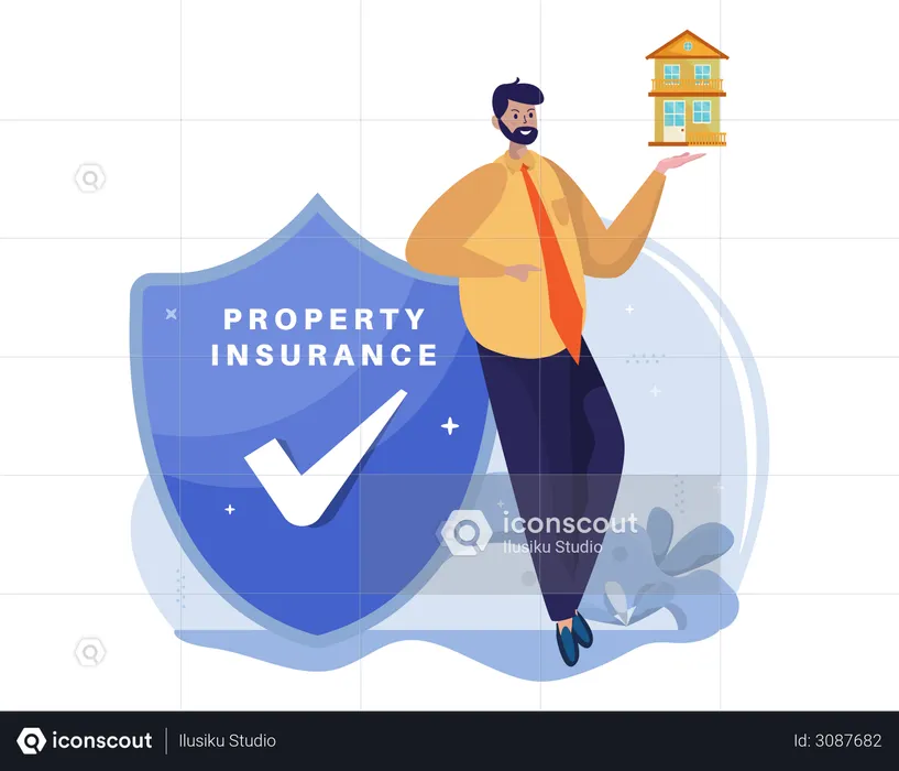 Property insurance agent  Illustration