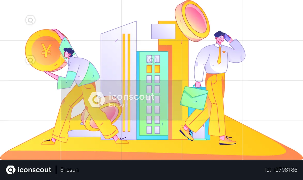 Property investor talking about buying property  Illustration