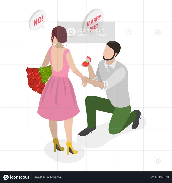 Rejeição de proposta de casamento  Ilustração