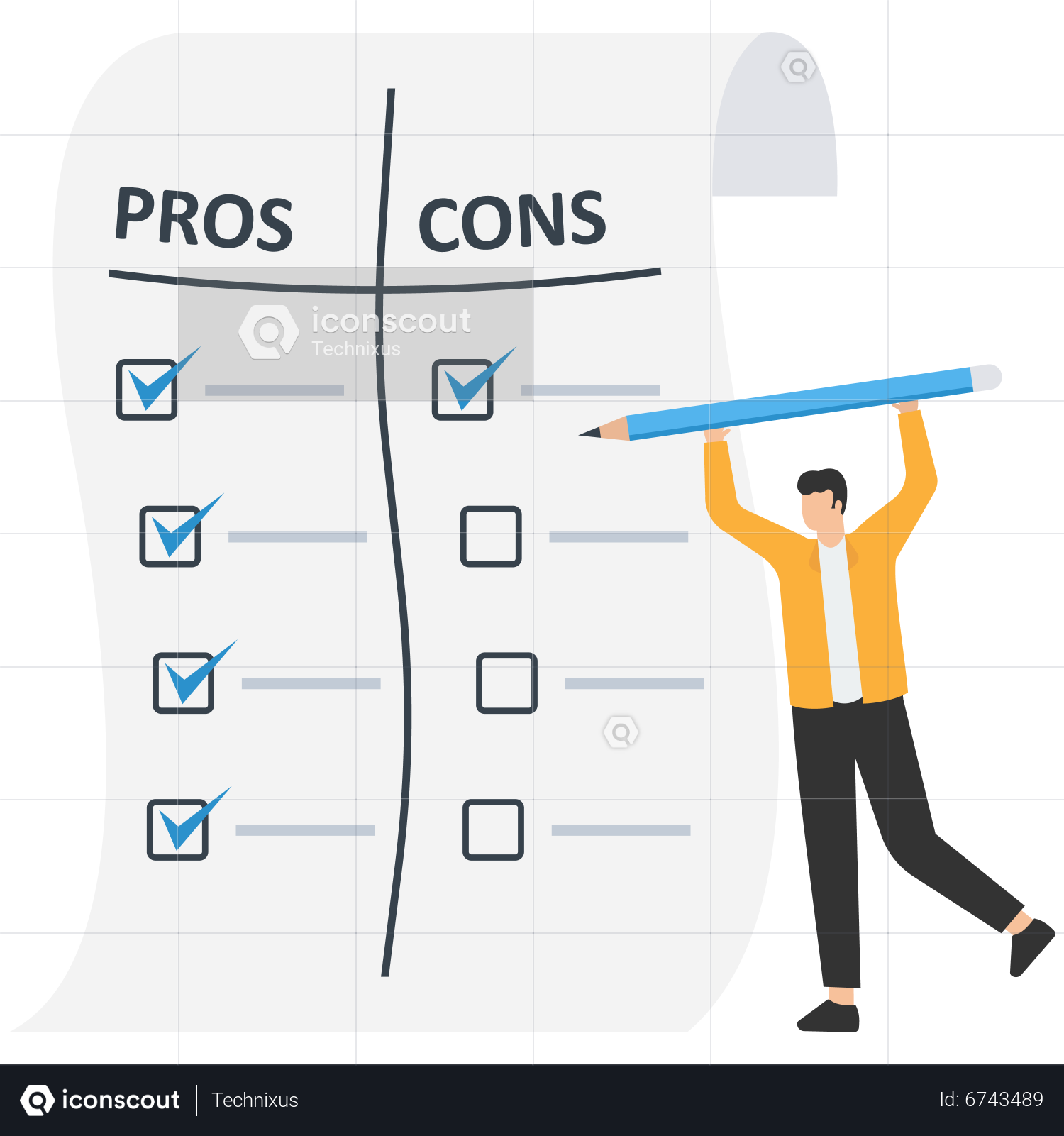 Best Pros And Cons Comparison Illustration Download In PNG & Vector Format