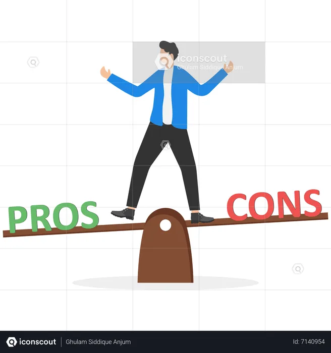 Pros and cons comparison  Illustration