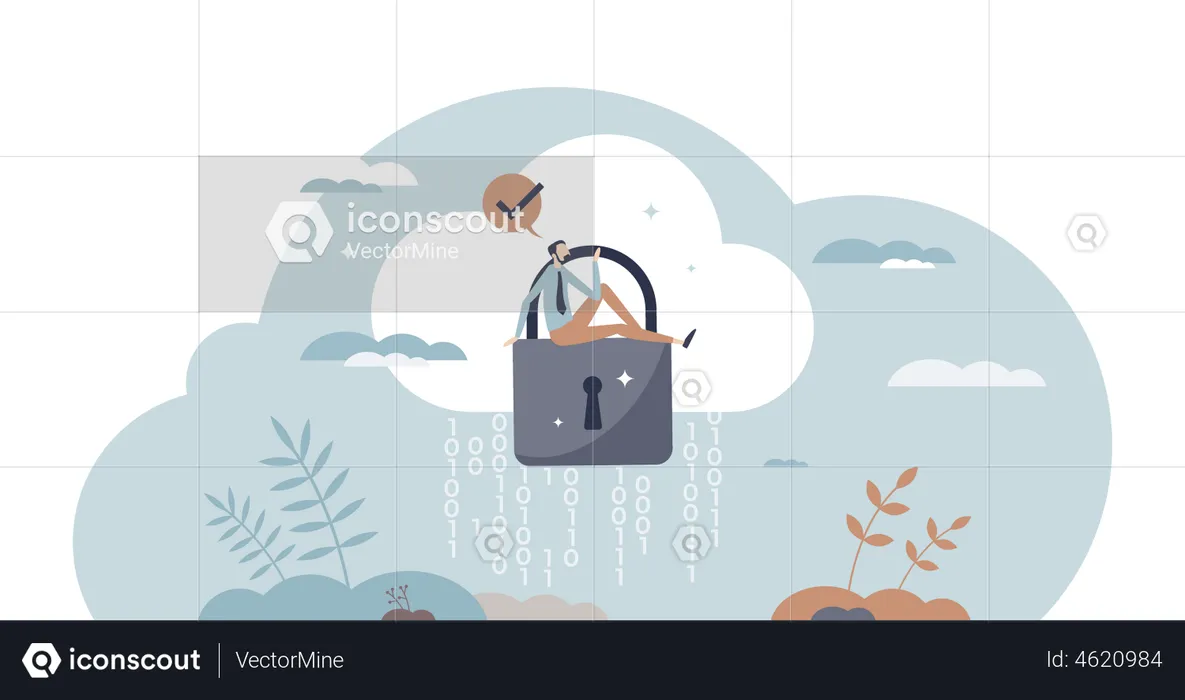 Protección en la nube  Ilustración