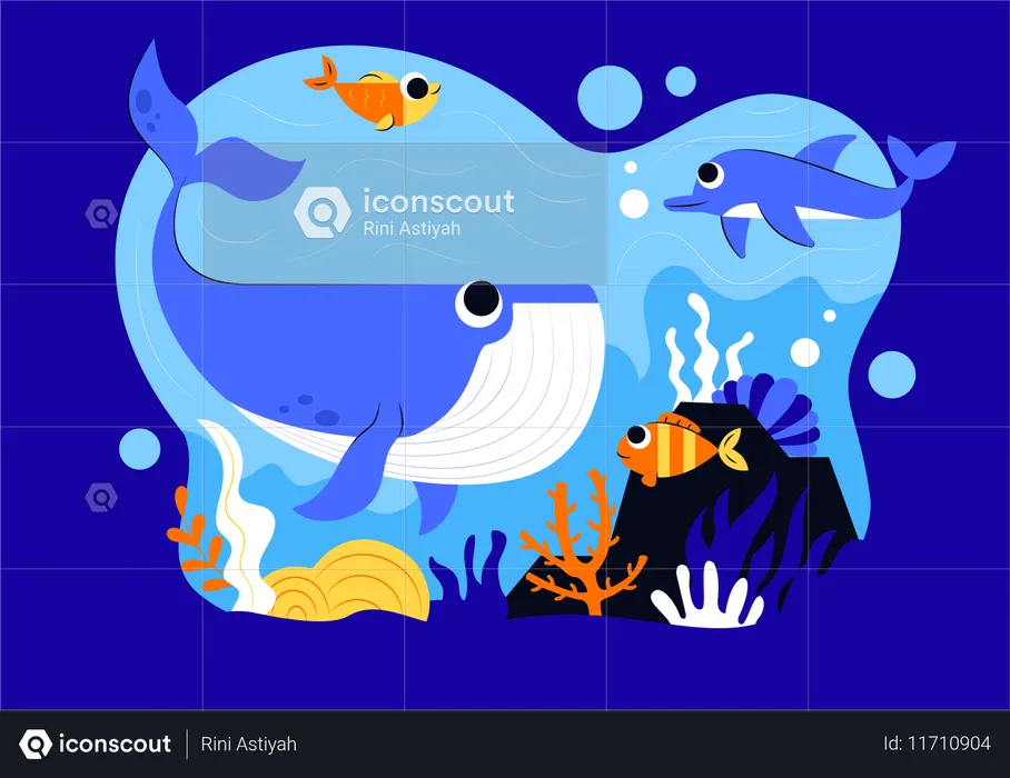 Protect Ocean and Marine life  Illustration