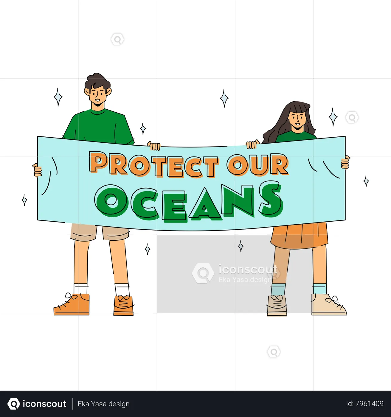 Best Protect Our Oceans Illustration download in PNG & Vector format