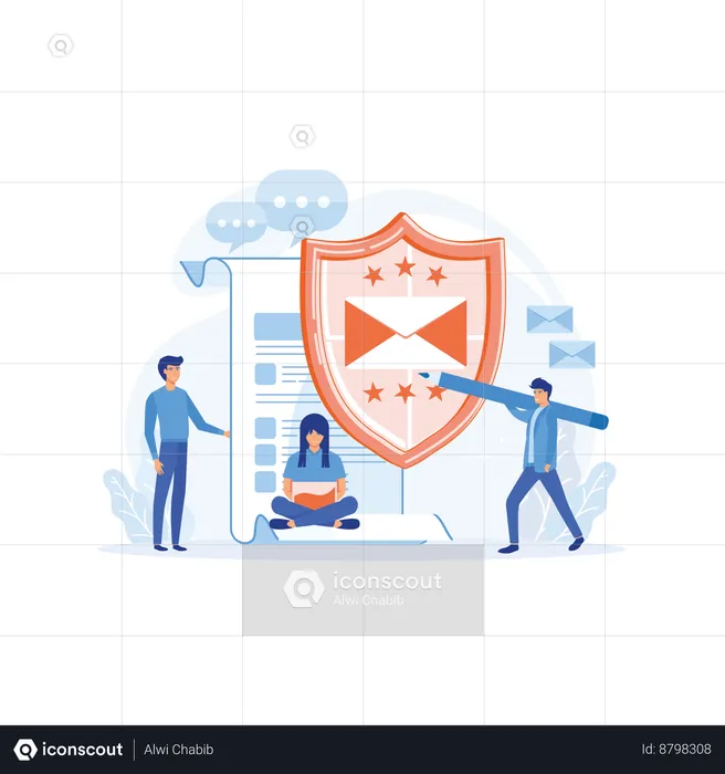 Protecting sensitive information of business  Illustration