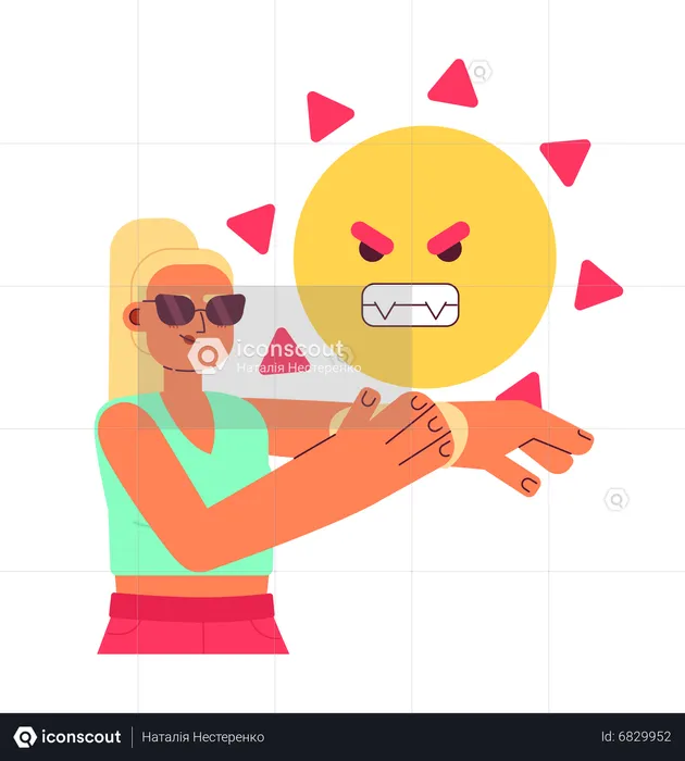 Protection from sun UV rays flat concept vector spot illustration  Illustration