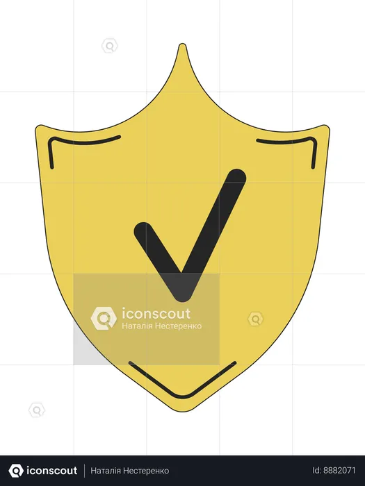 Protection shield with checkmark  Illustration