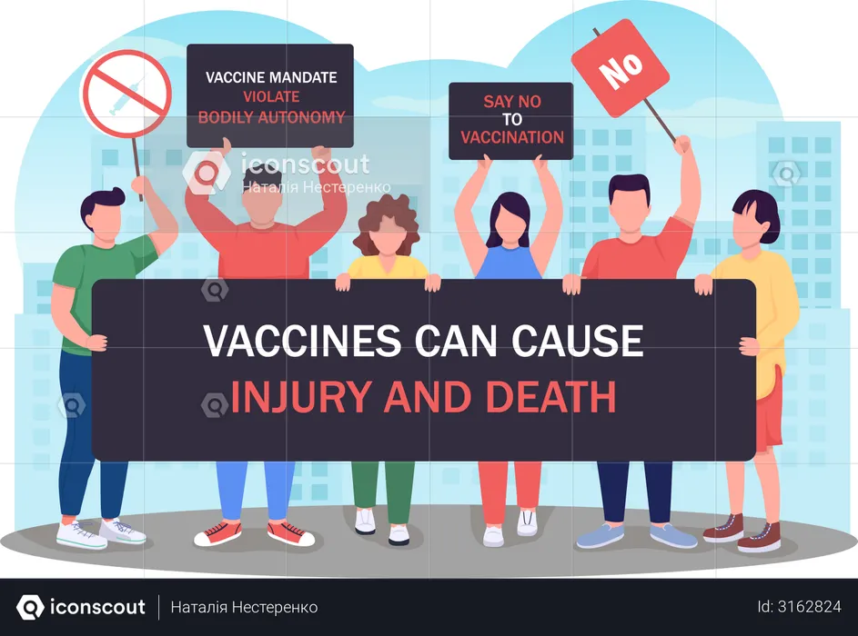 Protest against vaccination  Illustration