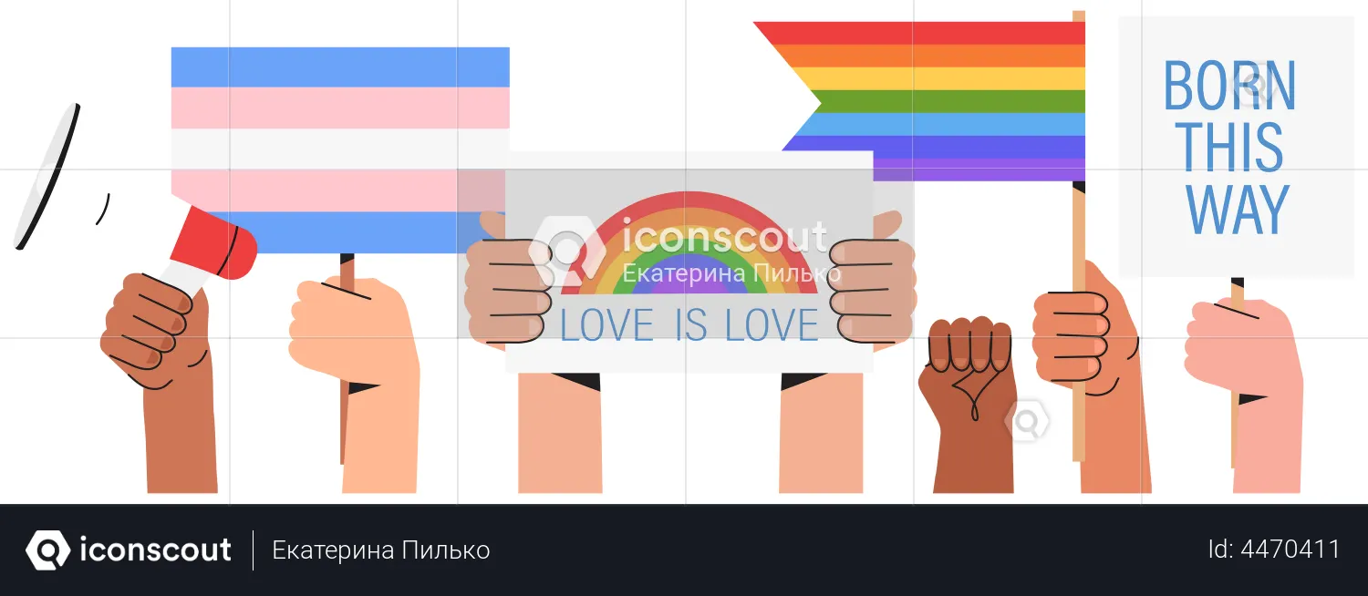 Protesta del mes del orgullo  Ilustración