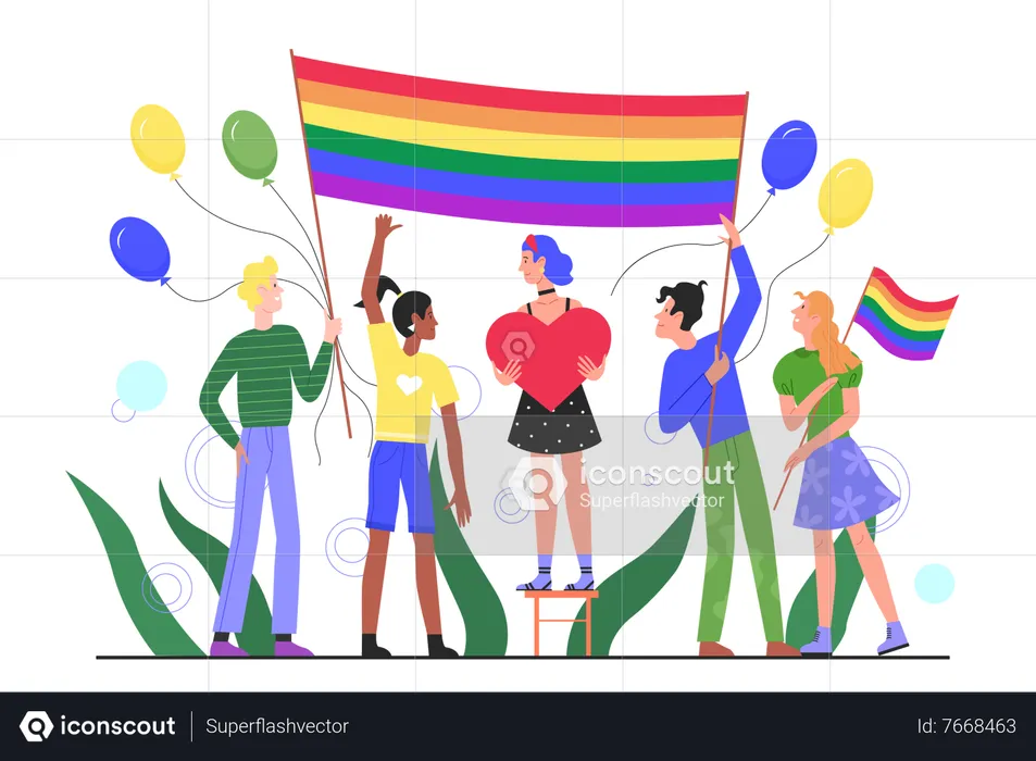 Protesta lgbt  Ilustración