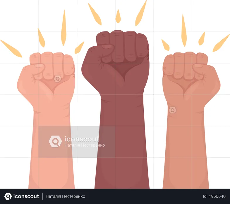 Protestierende Hände  Illustration