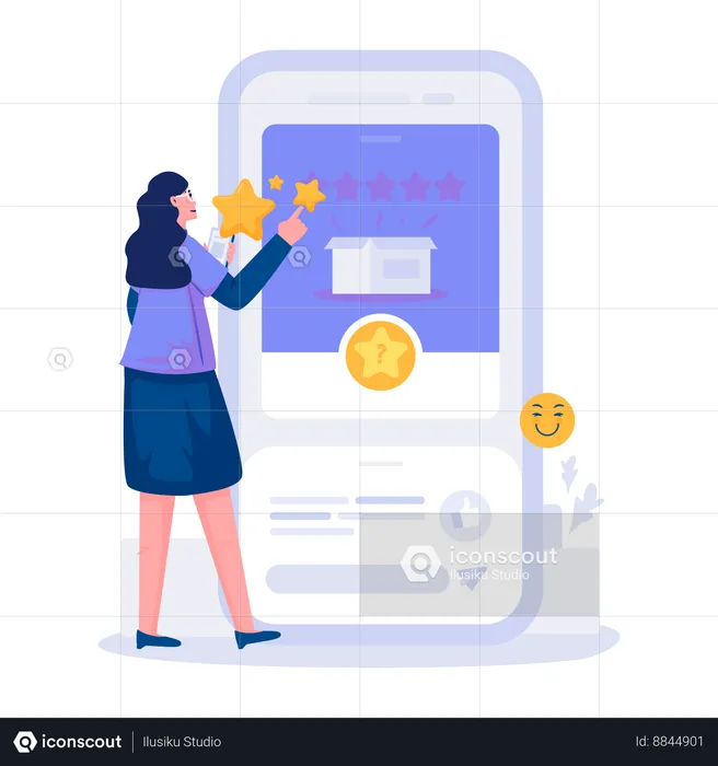 Provide online rating stars  Illustration