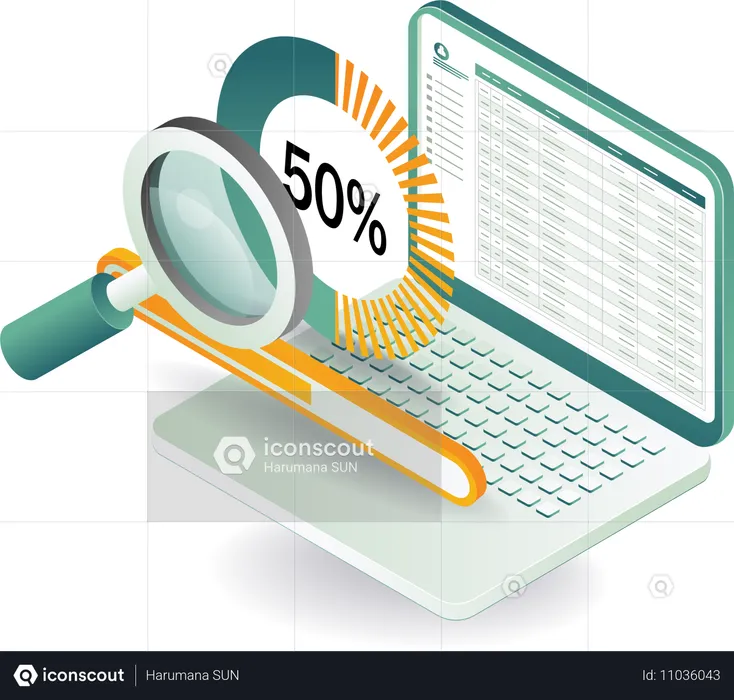 Prozessanalysedaten-Computermanagement  Illustration