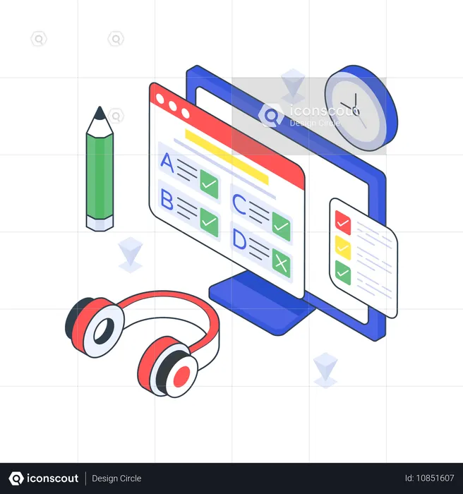 Prueba de escucha en línea  Ilustración