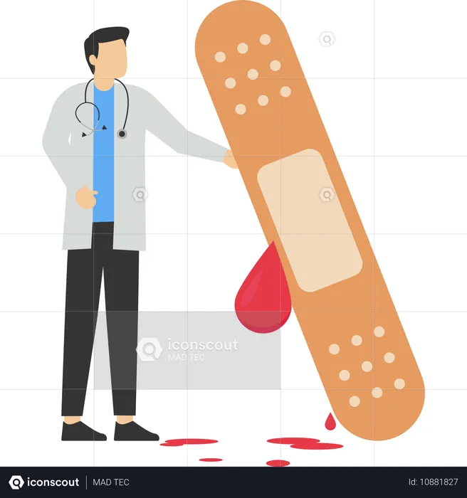 Psiquiatra que soluciona problemas mentales de los pacientes  Ilustración