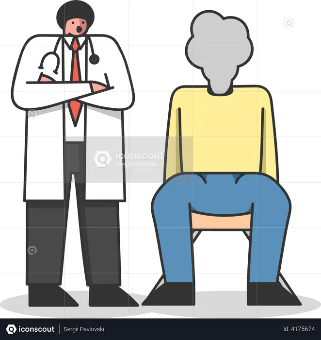 Psychologist consulting mental disorder employee  Illustration
