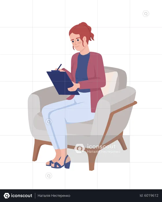 Psychologist with clipboard  Illustration