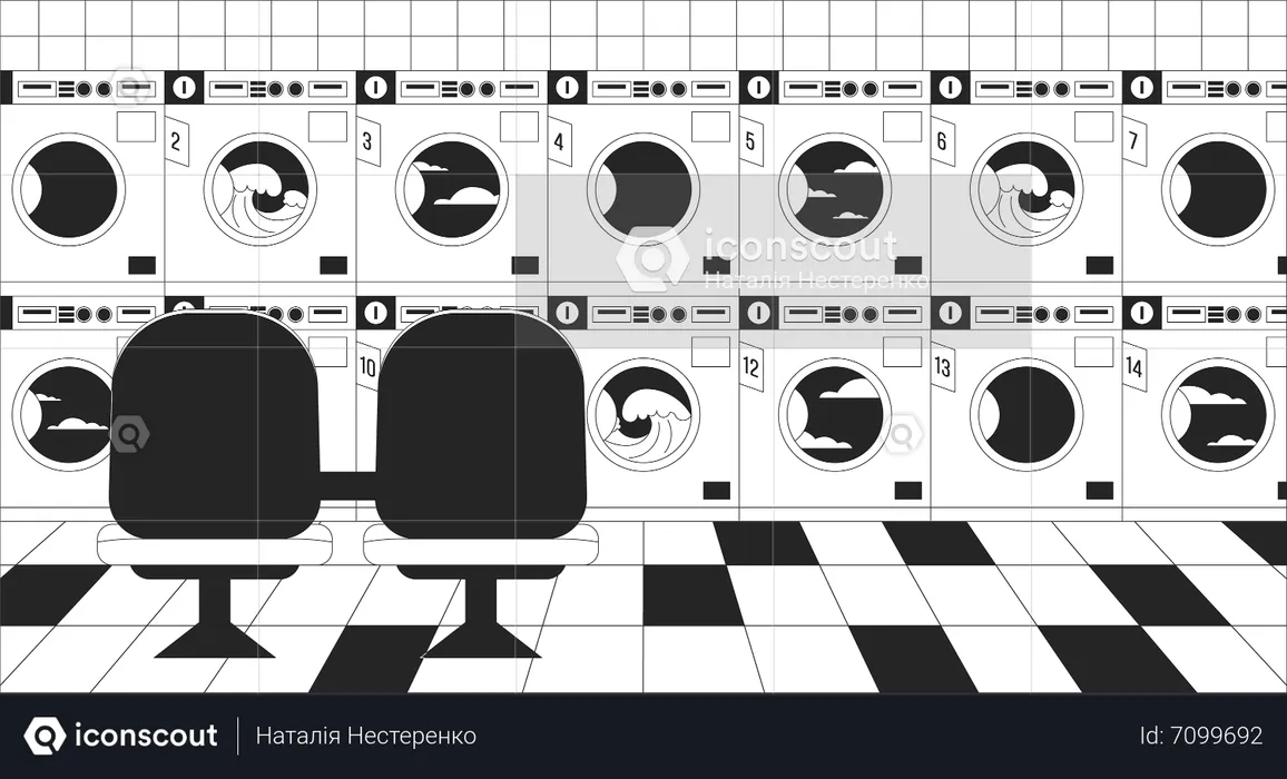 Public laundry room  Illustration