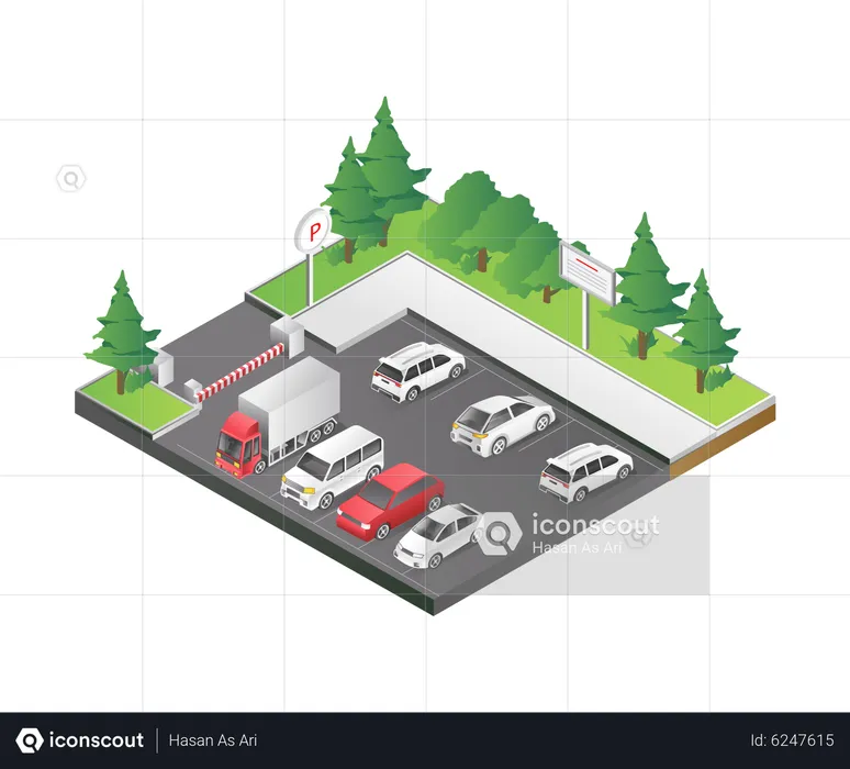 Public parking space  Illustration