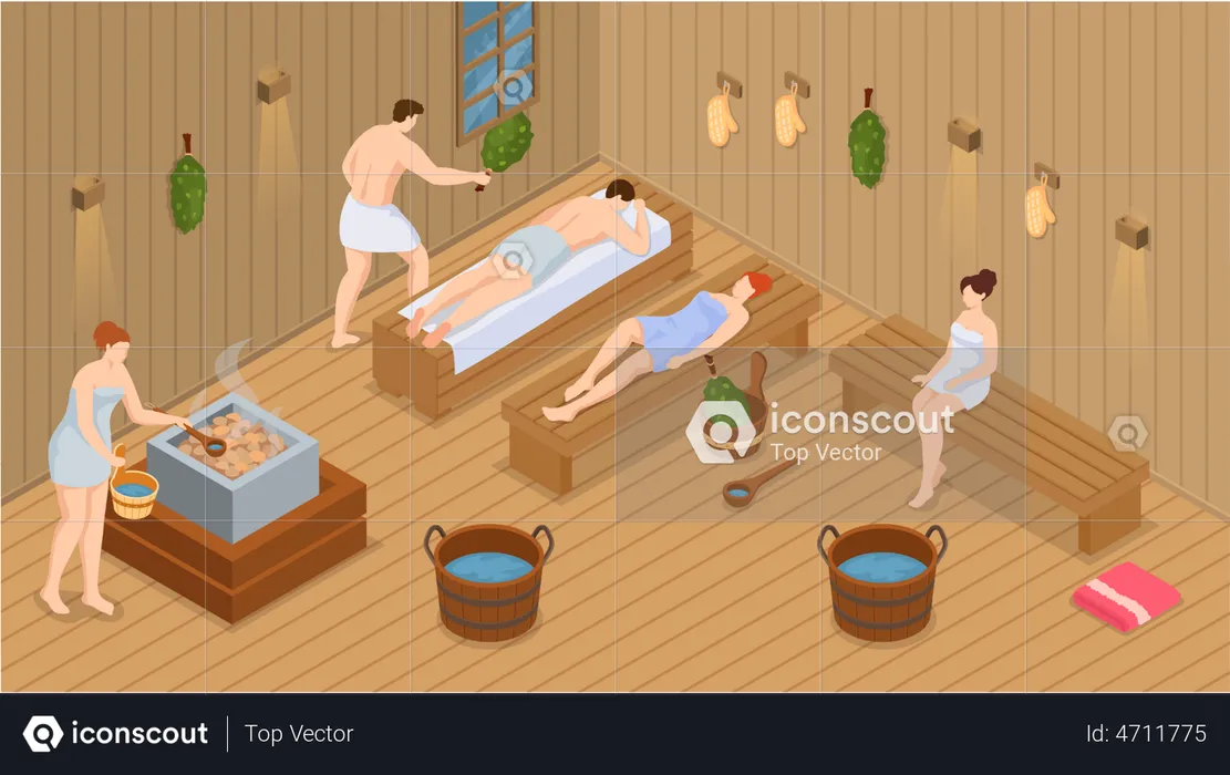 Public sauna  Illustration