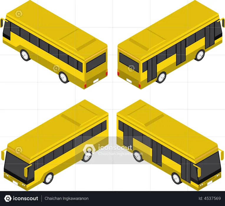 Public Transport Bus Service  Illustration