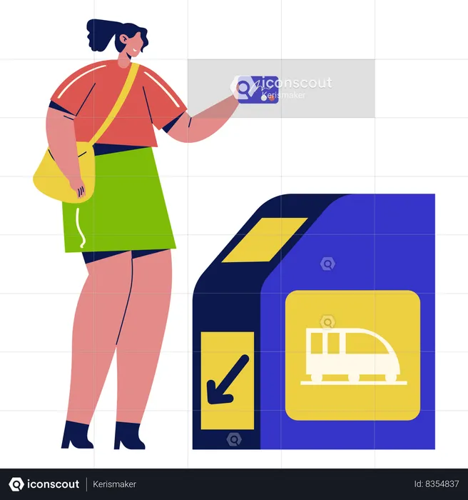 Public Transportation Electronic Ticket Card  Illustration