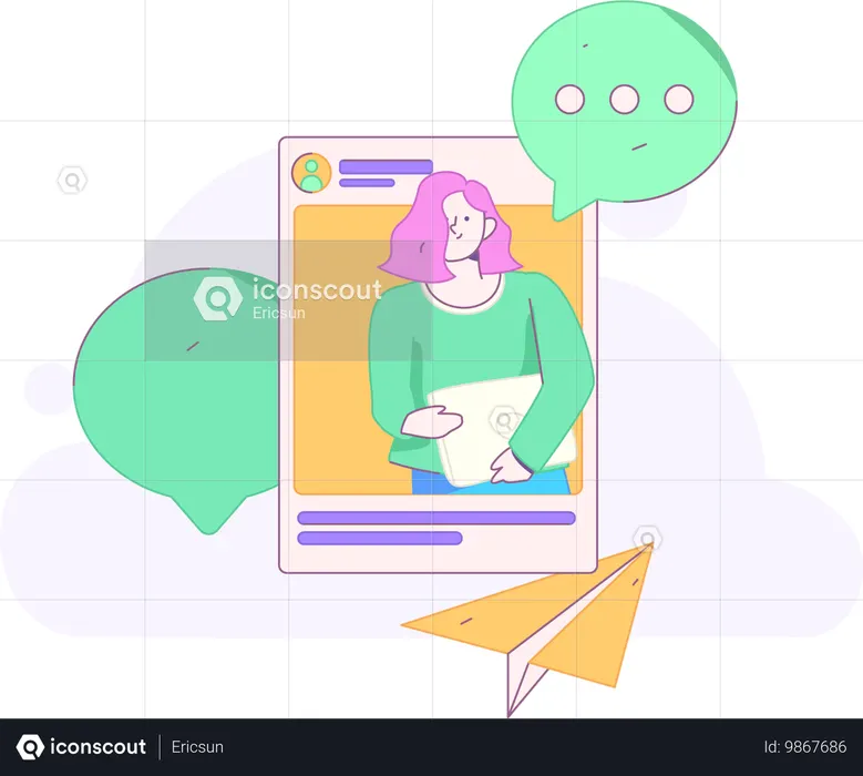 Publicación en redes sociales  Ilustración