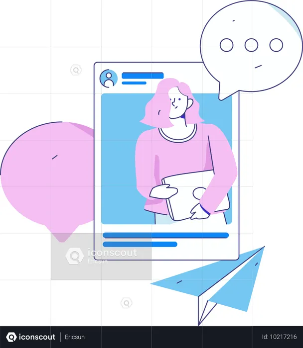 Publicación en redes sociales  Ilustración