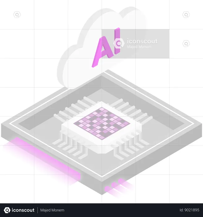 Puce de processeur cloud ai  Illustration