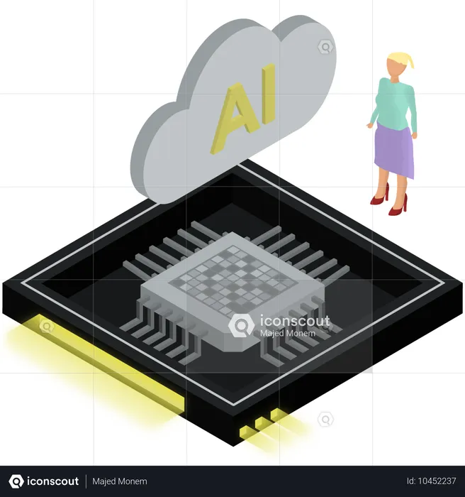 Puce de processeur cloud ai  Illustration