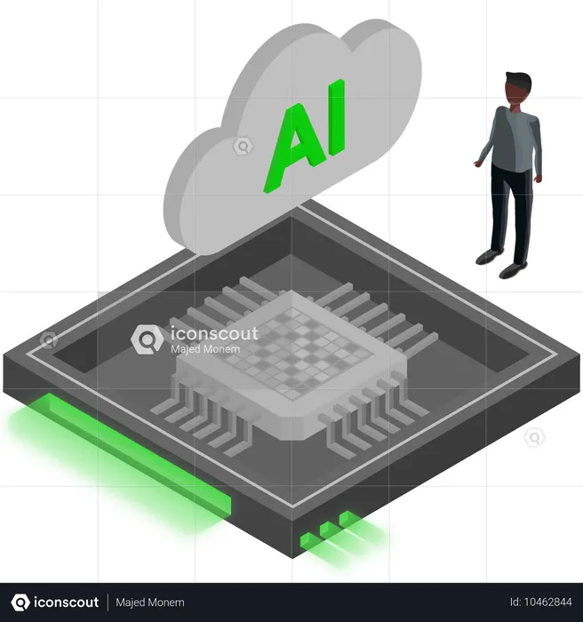 Puce de processeur cloud ai  Illustration