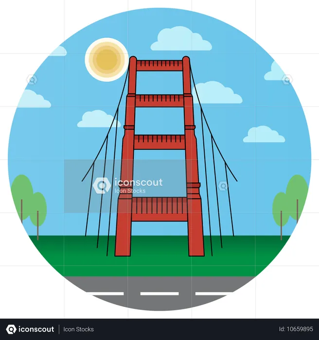 Puente Golden Gate, Estados Unidos, San Francisco  Ilustración