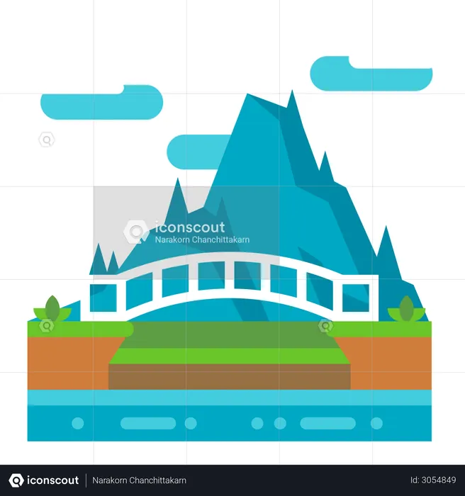 Puente del rio  Ilustración