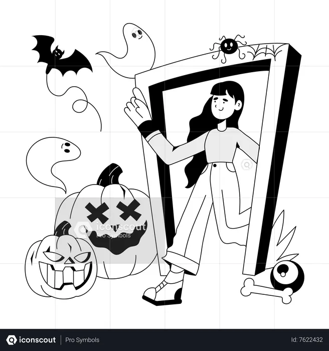 Puerta de halloween  Ilustración