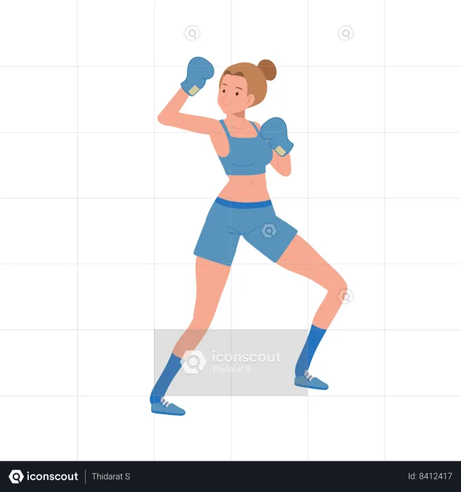 Boxeadora feminina  Ilustração