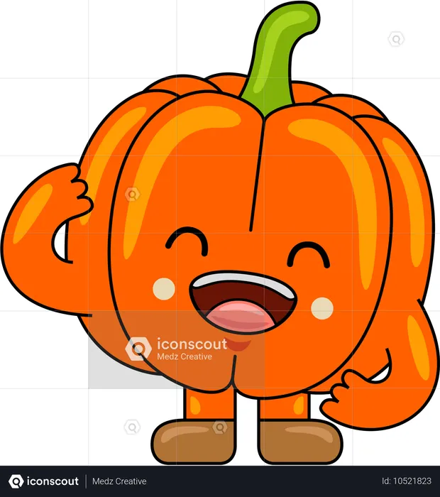 Pumpkin Mascot smilling  Illustration