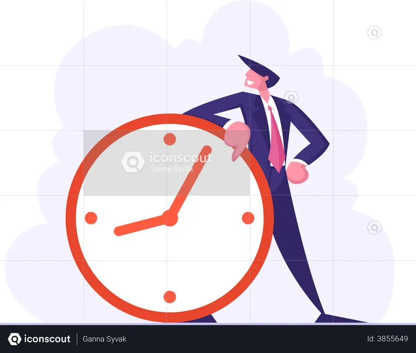 Punctual businessman  Illustration