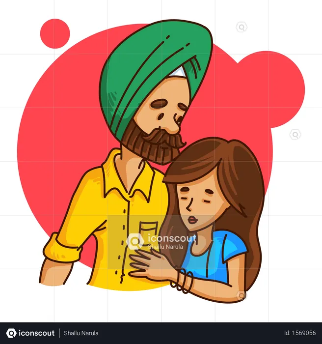 Punjabi couple  Illustration
