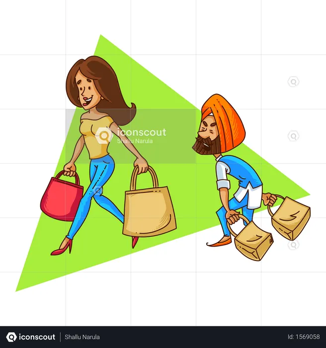 Punjabi couple lifestyle  Illustration