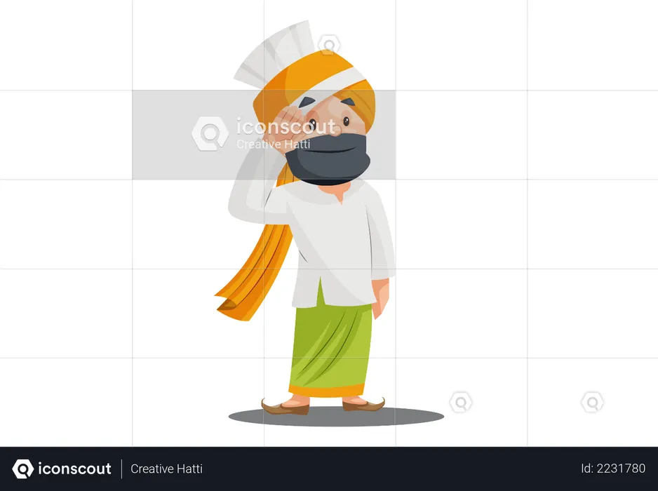 O homem Punjabi está saudando  Ilustração